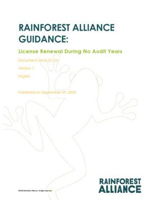 RAINFOREST ALLIANCE GUIDANCE License Renewal During No Audit Years